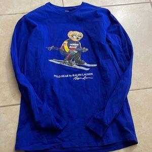 Blue long slews polo bear